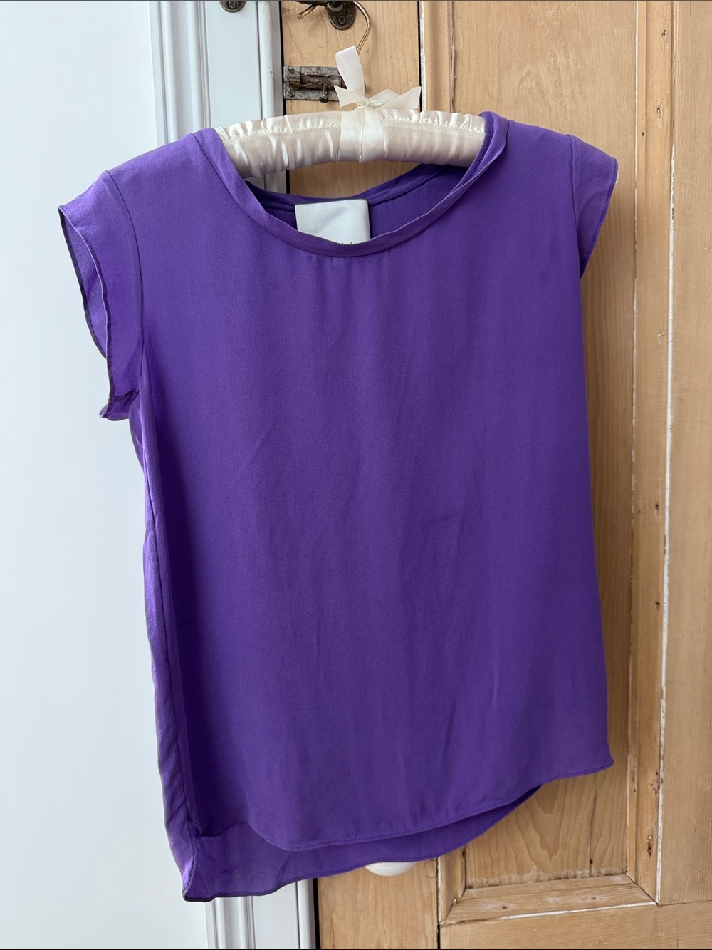 3.1 Phillip Lim Violet Cap-Sleeve Silk Top